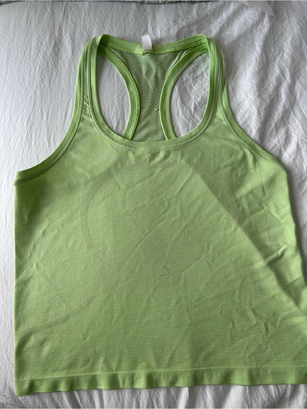 Lululemon Lime Green swiftly tech wasit length Racerback Tank size 8
